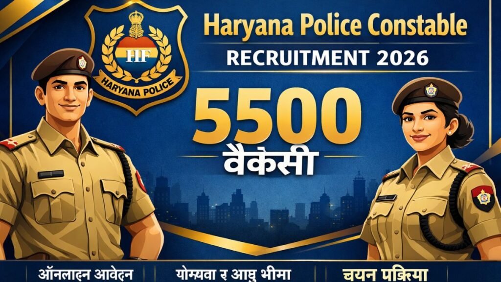 Haryana Police Constable Recruitment 2026: 5500 Posts Apply Online, Eligibility, Age Limit